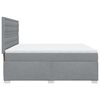 vidaXL Boxspringbett mit Matratze Hellgrau 200x200 cm Stoff
