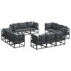 vidaXL Gartensofa-set 12 Stk. Schwarz Metall