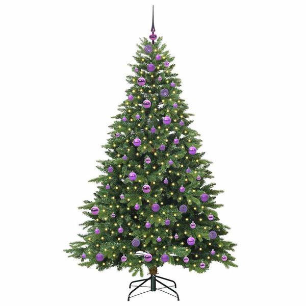 vidaXL K&uuml;nstlicher Weihnachtsbaum mit 300 LEDs Gr&uuml;n 180 cm PE und PVC