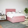 vidaXL Boxspringbett mit Matratze Rosa 140x200 cm Samt