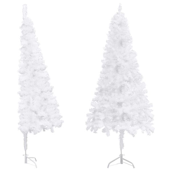 vidaXL K&uuml;nstlicher Eck-Weihnachtsbaum Wei&szlig; 240 cm PVC