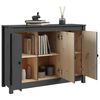 vidaXL Sideboard Grau 100x35x74 cm Massivholz Kiefer