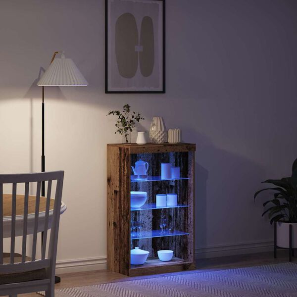 vidaXL LED-Sideboard Altholz 60,5 x 37 x 100 cm Holzwerkstoff