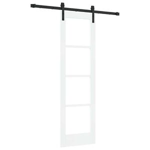 vidaXL Schiebet&uuml;r ORKDAL Wei&szlig; 61 x 198,5 cm Massivholz Kiefer und Glas