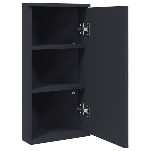 vidaXL Eck-Spiegelschrank Grau 30x24x60 cm