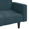 vidaXL Schlafsofa 2-Sitzer mit 2 Kissen Blau Samt