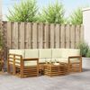 vidaXL Outdoor-Sofagarnitur 7 pcs Natur und Creme Massivholz Akazie