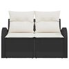vidaXL Gartensofa Schwarz 124 x 62 x 69cm Poly-Rattan