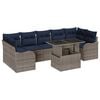vidaXL Gartensofa-set 8 stk. Grau und Marineblau Poly-Rattan