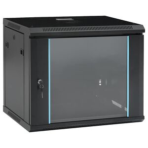 vidaXL Netzwerkschr&auml;nke mit Speicher Black 600 x 450 x 510 mm Stahl