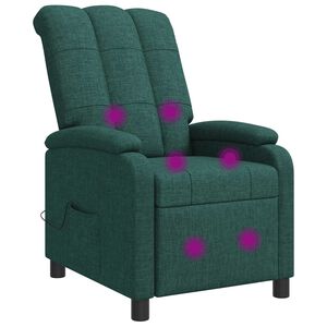vidaXL Massage Relaxsessel Dunkelgr&uuml;n Stoff