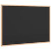 vidaXL Kreidetafel mit Rahmen aus massivem Kiefernholz Schwarz 80 x 55 cm