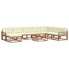 vidaXL Outdoor-Sofagarnitur mit Kissen 9 pcs Natur und Creme