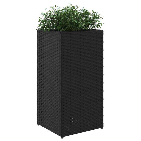 vidaXL Pflanzk&uuml;bel Schwarz 30x30x60 cm Poly Rattan