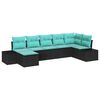 vidaXL Gartensofa-set 7 stk. Schwarz Poly-Rattan