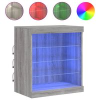 vidaXL Sideboard mit LED-Leuchten Grau Sonoma 60,5x37x67 cm