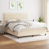 vidaXL Boxspringbett mit Matratze Creme 160x200 cm Stoff