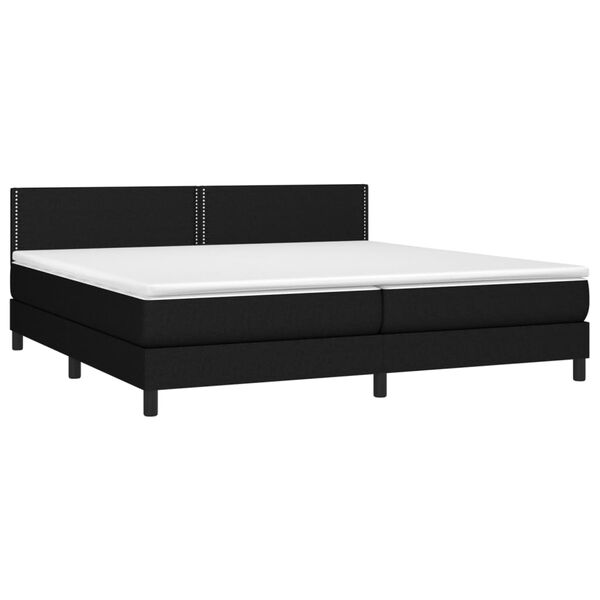 vidaXL Boxspringbett mit Matratze Schwarz 200x200 cm Stoff