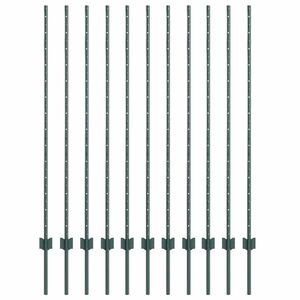 vidaXL Eingebetteter Zaunpfosten 11 pcs Gr&uuml;n 180 cm