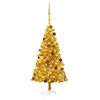 vidaXL K&uuml;nstlicher Weihnachtsbaum Beleuchtung & Kugeln Gold 120 cm PET