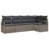 vidaXL Gartensofa-set 5 Stk. Grau Poly-Rattan