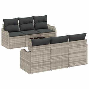 vidaXL Gartensofa-set Hellgrau 55 x 55 x 37 cm Poly-Rattan