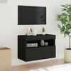 vidaXL TV-Wandschrank mit LED-Leuchten Schwarz 60x30x40 cm
