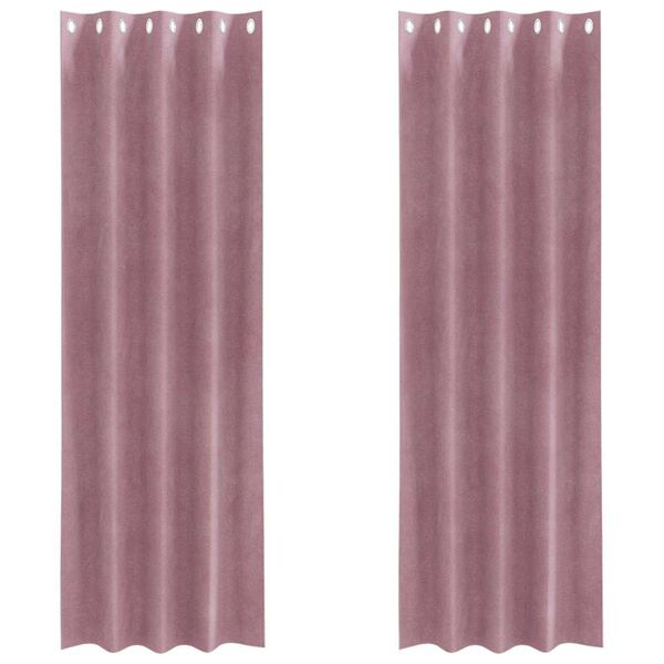 vidaXL Verdunkelungsvorh&auml;nge 2 pcs Dunkelrosa 140 x 225 cm Samt