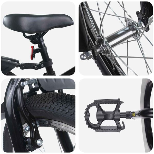 vidaXL Kinderfahrrad 18 Zoll f&uuml;r 5-7 Jahre alt Schwarz