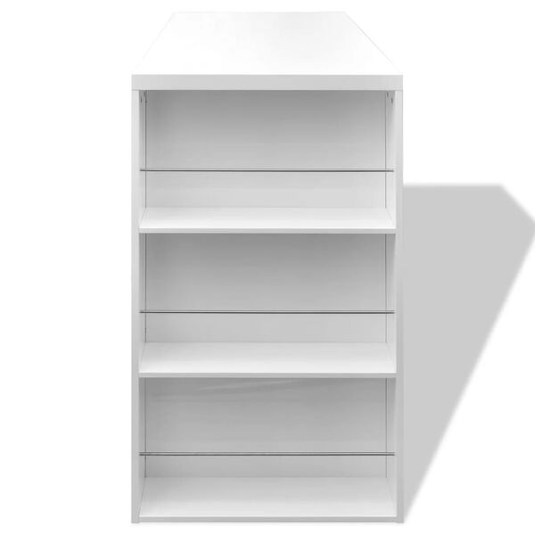 vidaXL Bartisch mit Weinregal MDF Hochglanz Weiß