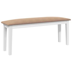 vidaXL Bank 110 cm Wei&szlig; Massivholz Gummibaum