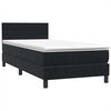 vidaXL Boxspringbett mit Matratze Schwarz 80x220 cm Samt