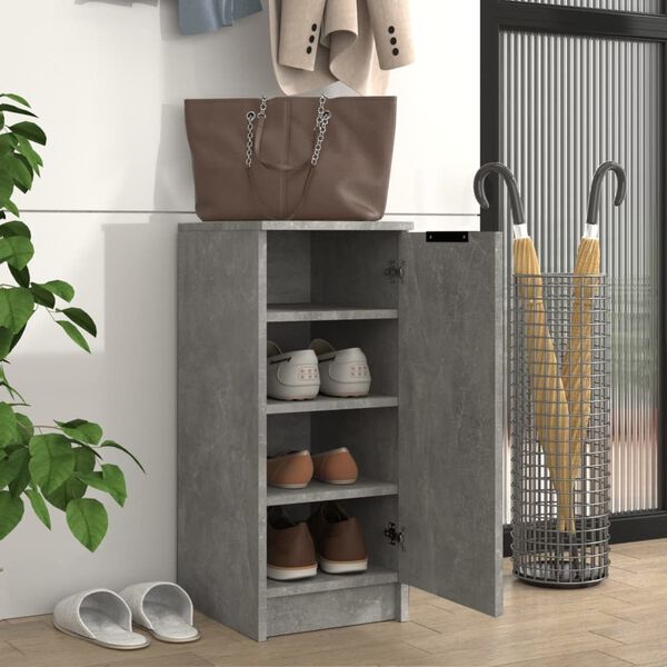 vidaXL Schuhregal Betongrau 30x35x70 cm Holzwerkstoff