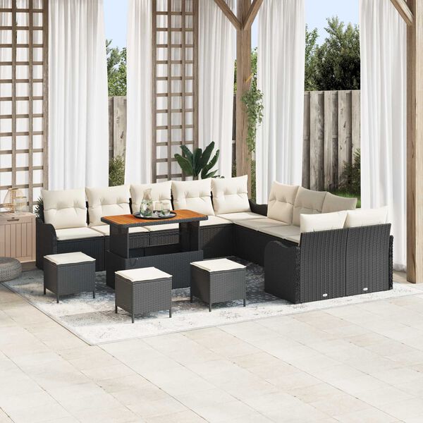 vidaXL Garten-Sofa-Set 14 pcs Schwarz Poly-Rattan