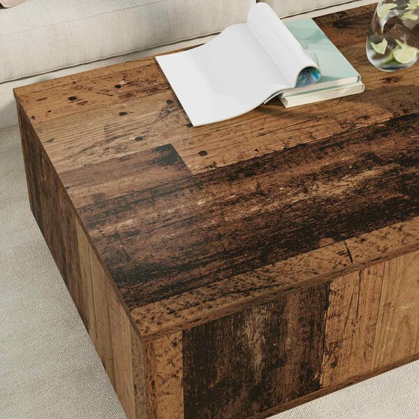 vidaXL Couchtisch mit Schubladen Altholz 95 x 55 x 31 cm Holzwerkstoff