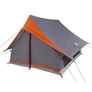 vidaXL Familienzelt mit Dach Grau und Orange 256 x 256 x 185 cm