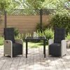 vidaXL Garten Essgruppe mit Kissen 3 pcs Hellgrau Poly-Rattan