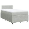 vidaXL Boxspringbett mit Matratze Hellgrau 120x200 cm Samt