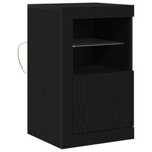 vidaXL LED-Sideboard Schwarz Eichen-Optik 41 x 37 x 67 cm