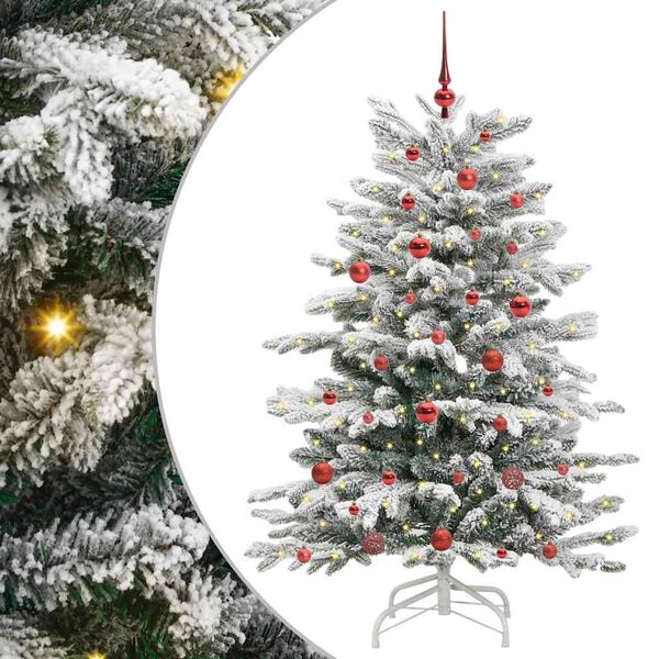 vidaXL Künstlicher klappbarer Weihnachtsbaum Weiß 150 cm PE und PVC