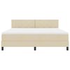 vidaXL Boxspringbett mit Matratze Creme 180 x 200 cm Stoff