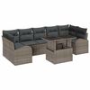 vidaXL Gartensofa-set mit Kissen mit Speicher 8 pcs Grau Poly Rattan