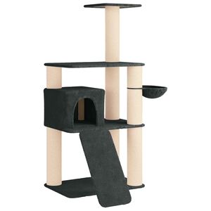 vidaXL Katzennbaum mit Sisal-Kratzs&auml;ulen Dunkelgrau 173 cm