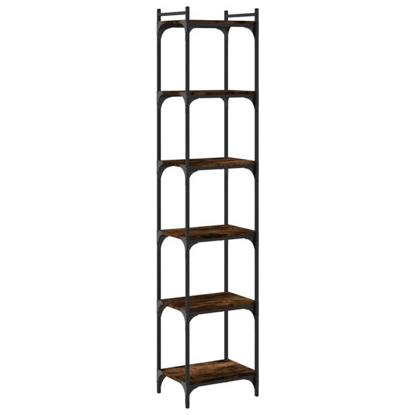 vidaXL B&uuml;cherregal 6 B&ouml;den R&auml;uchereiche 40x30x188 cm Holzwerkstoff