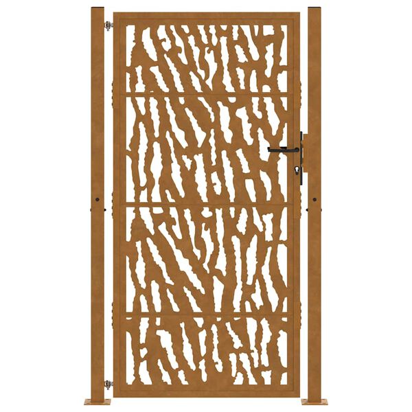 vidaXL Gartentor 100x200 cm Verwitterungsstahl Trace-Design