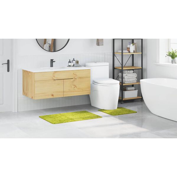 vidaXL Anti-Rutsch Badematten-Set 2 pcs Grün PP