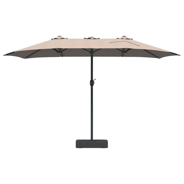 vidaXL Garten-Sonnenschirm Taupe 385 x 209 x 244 cm Polyester