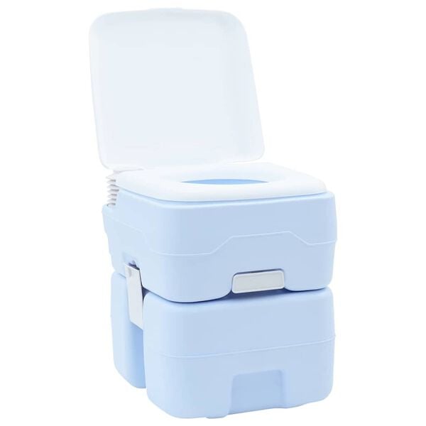 vidaXL Camping-Toilette Helles Blau und Wei&szlig; 41,5 x 36,5 x 42 cm
