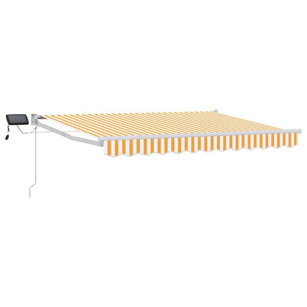 vidaXL Manuelle Gelenkarmmarkise mit LEDs Gelb und Wei&szlig; 3,5 x 2 m