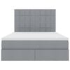 vidaXL Bett mit Stauraum und LED Hellgrau 140 x 200 cm Polyester